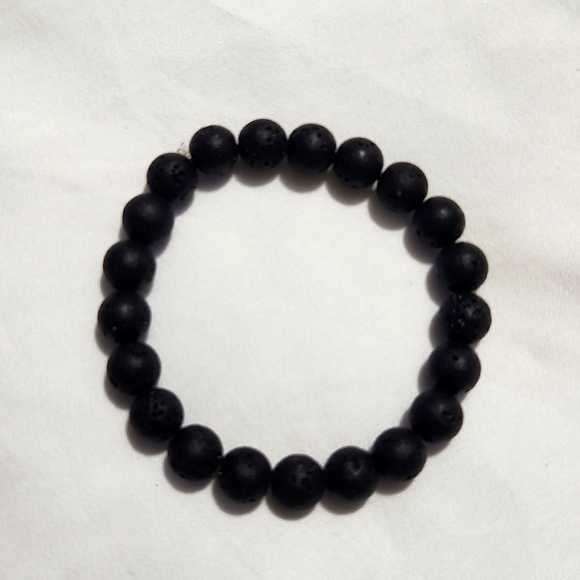 Hand Crafted Jewelry - Lava rock beaded bracelet/ protection and peace
